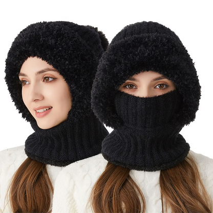 Sturmhaube für Damen - Balaclava mit Plüsch-Ohren für den Winter