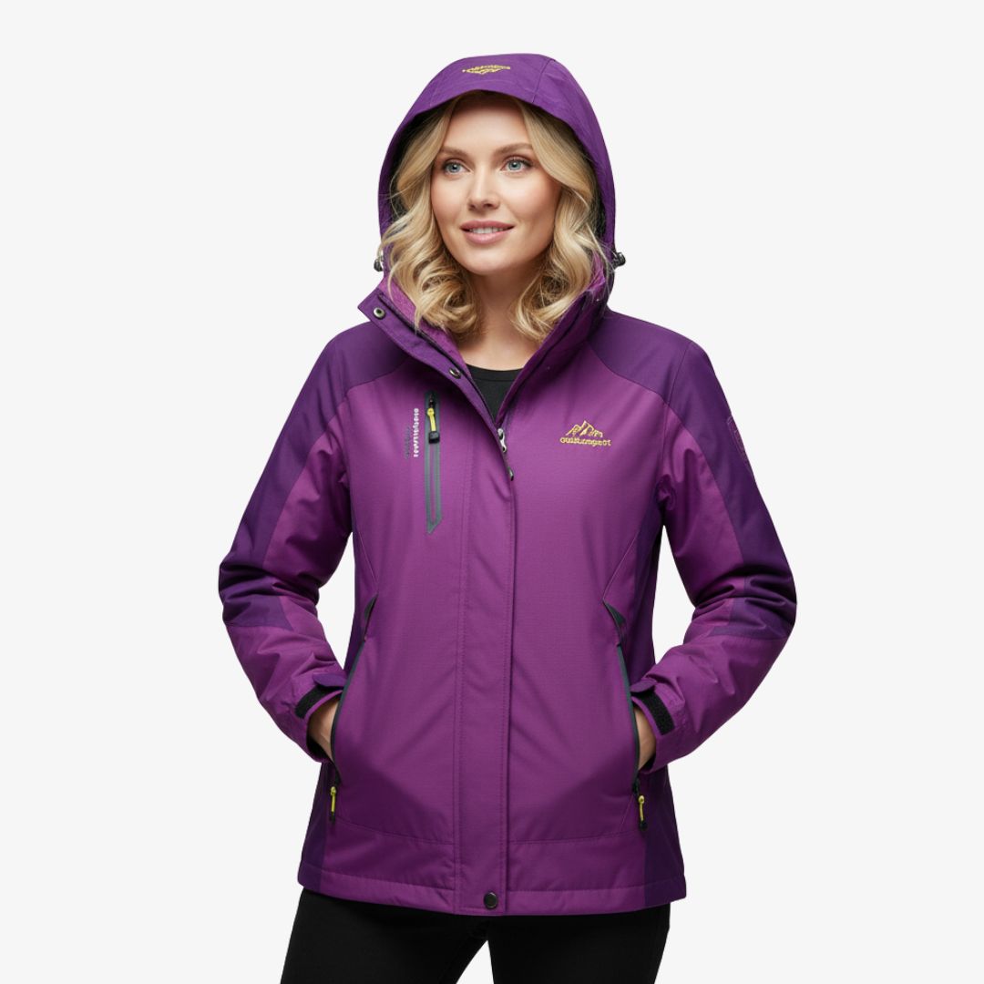 Wasserdichte Funktionsjacke für Damen – Atmungsaktive & winddichte Outdoorjacke mit Kapuze