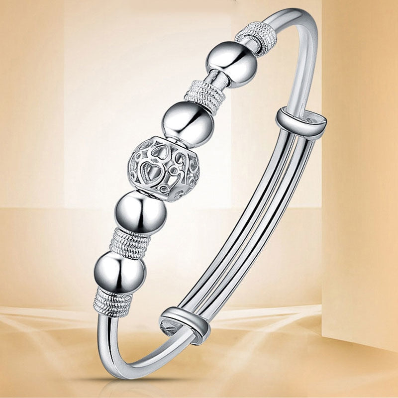 Elegantes Armband mit Glücksperlen aus 925er Sterling-Silber – Verstellbar und Hypoallergen
