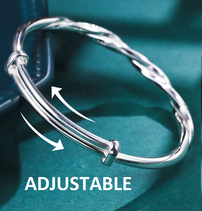 Elegantes Silberarmband mit raffiniertem Zopfmuster – Zeitloser Schmuck für Damen