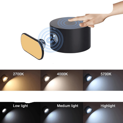 Glow360 | Draadloze, Oplaadbare Wandlamp met 360° Rotatie - Sfeervolle & Flexibele Verlichting