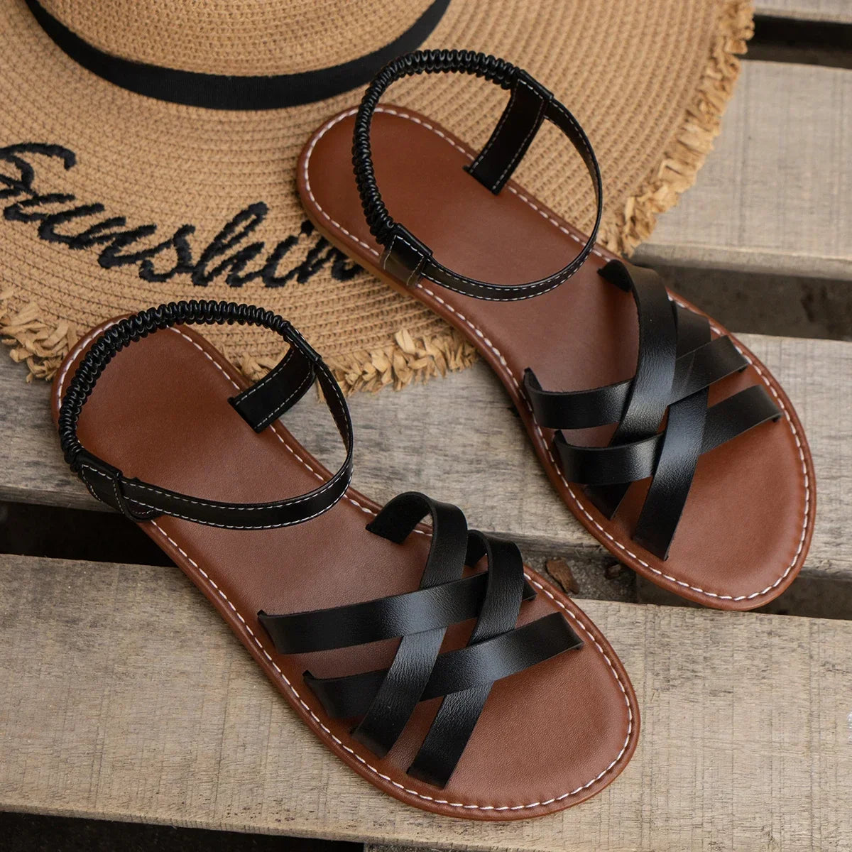 ECO Sandalen | Leichte bequeme flache Damen Sandalen