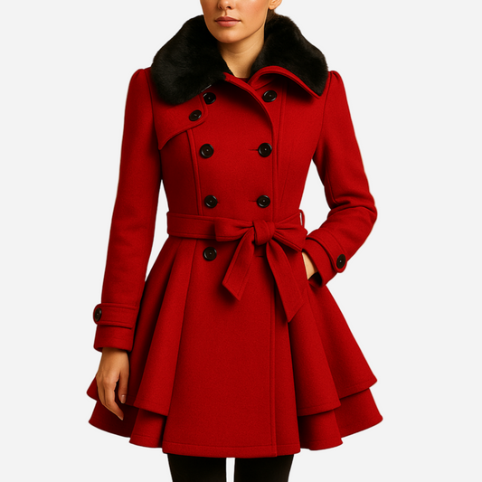 Winterjacke für Damen - Lang & Kunstfellkragen für den Winter