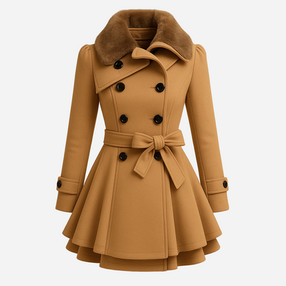 Winterjacke für Damen - Lang & Kunstfellkragen für den Winter