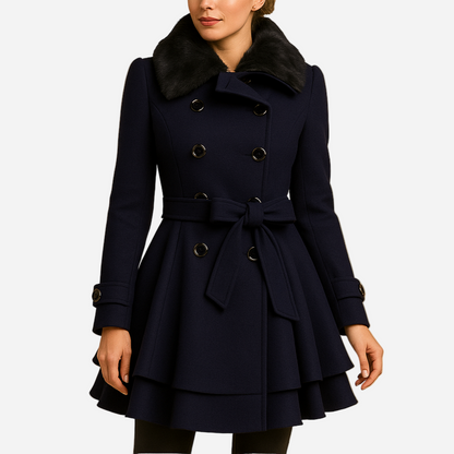 Winterjacke für Damen - Lang & Kunstfellkragen für den Winter