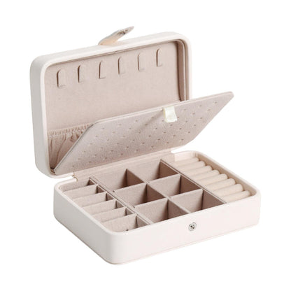 Elegante Leder Klappdeckel Schmuckkästchen für Ringe & Ohrringe