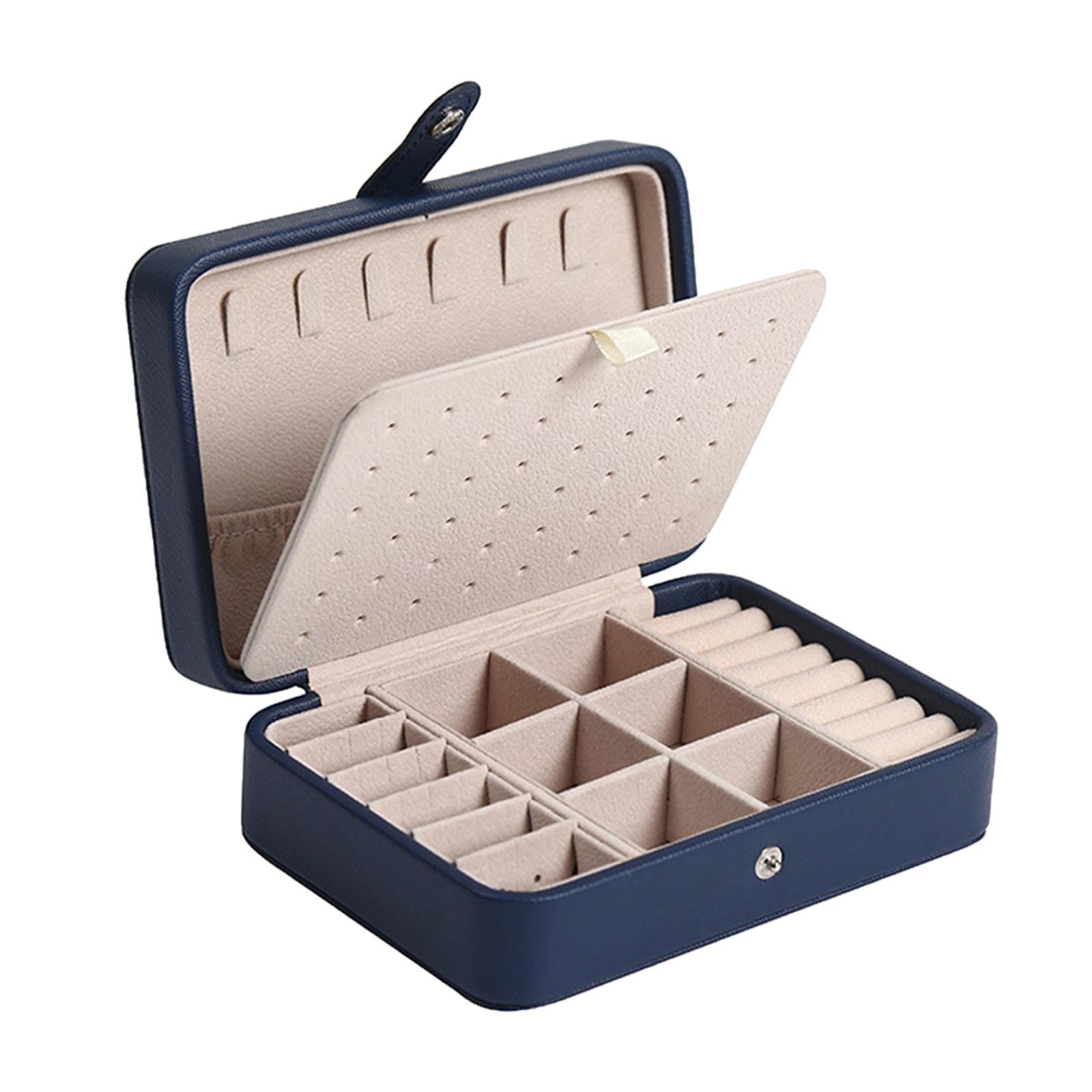 Elegante Leder Klappdeckel Schmuckkästchen für Ringe & Ohrringe