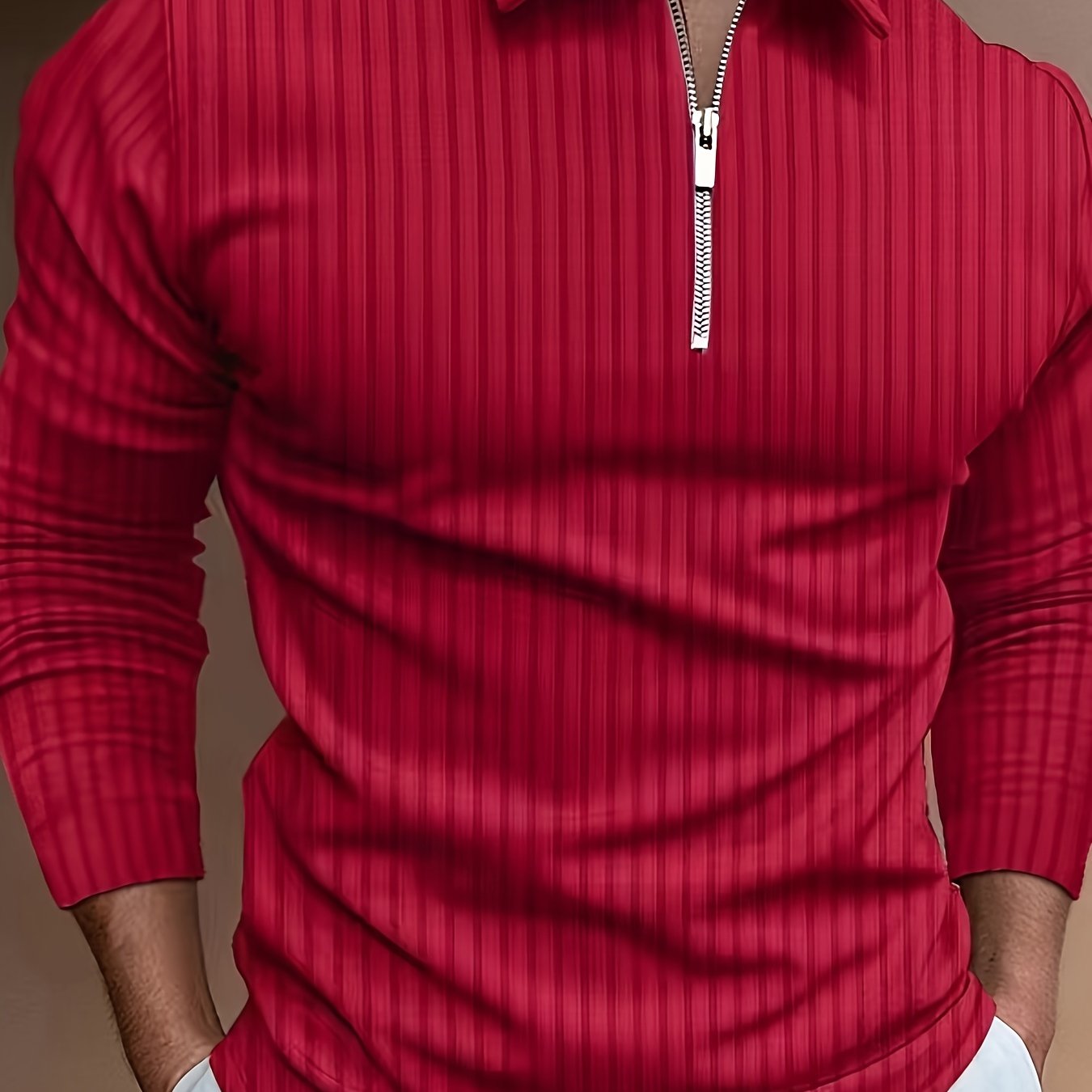 Polo Shirt für Herren - Gerippt & Langarm für den Winter