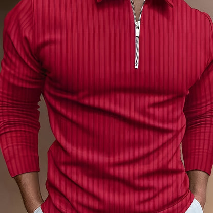 Polo Shirt für Herren - Gerippt & Langarm für den Winter
