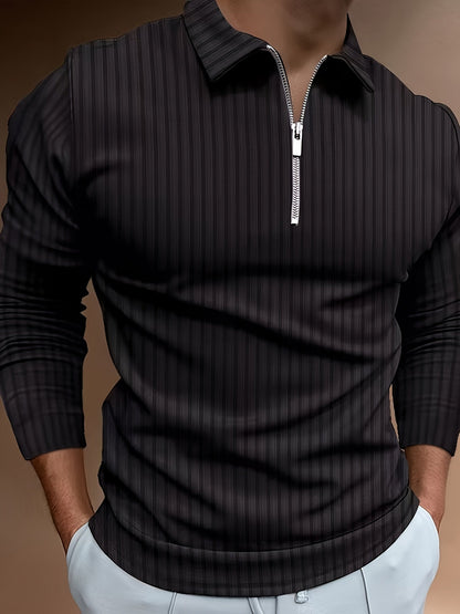 Polo Shirt für Herren - Gerippt & Langarm für den Winter