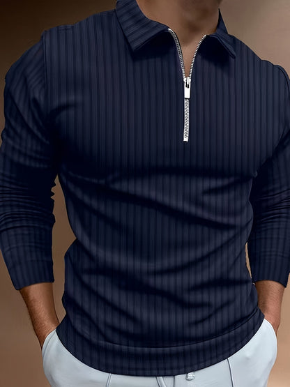 Polo Shirt für Herren - Gerippt & Langarm für den Winter