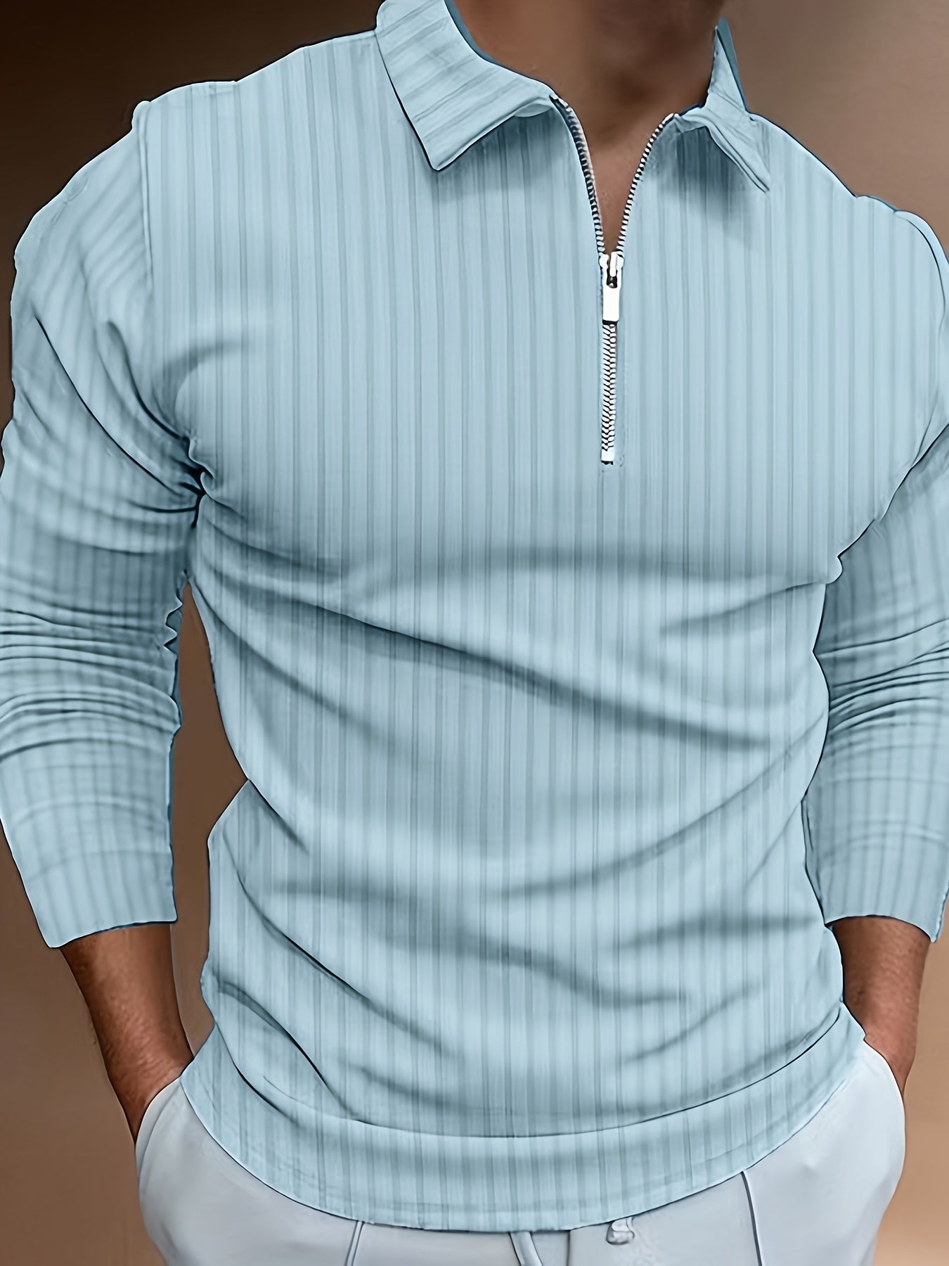 Polo Shirt für Herren - Gerippt & Langarm für den Winter