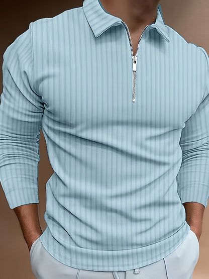 Polo Shirt für Herren - Gerippt & Langarm für den Winter