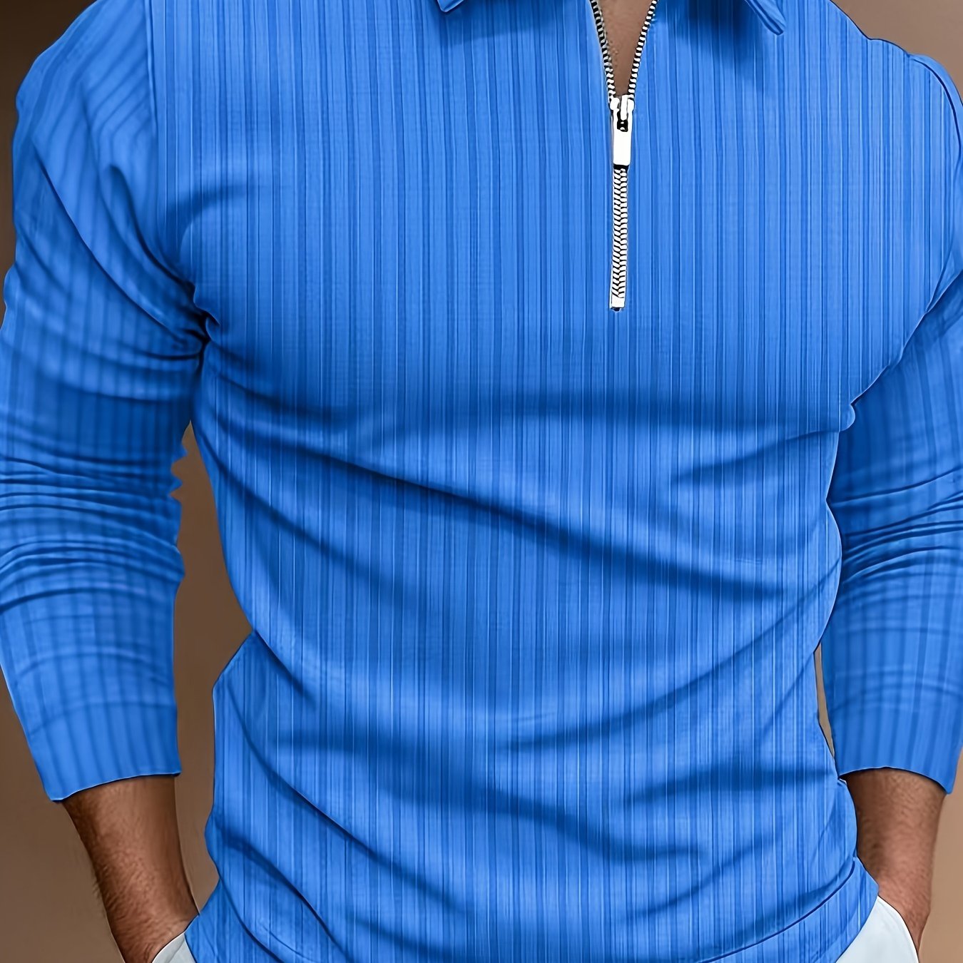 Polo Shirt für Herren - Gerippt & Langarm für den Winter