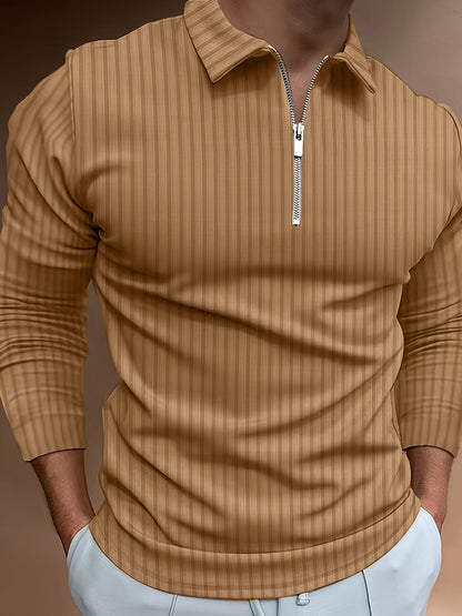 Polo Shirt für Herren - Gerippt & Langarm für den Winter