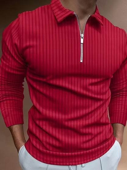Polo Shirt für Herren - Gerippt & Langarm für den Winter