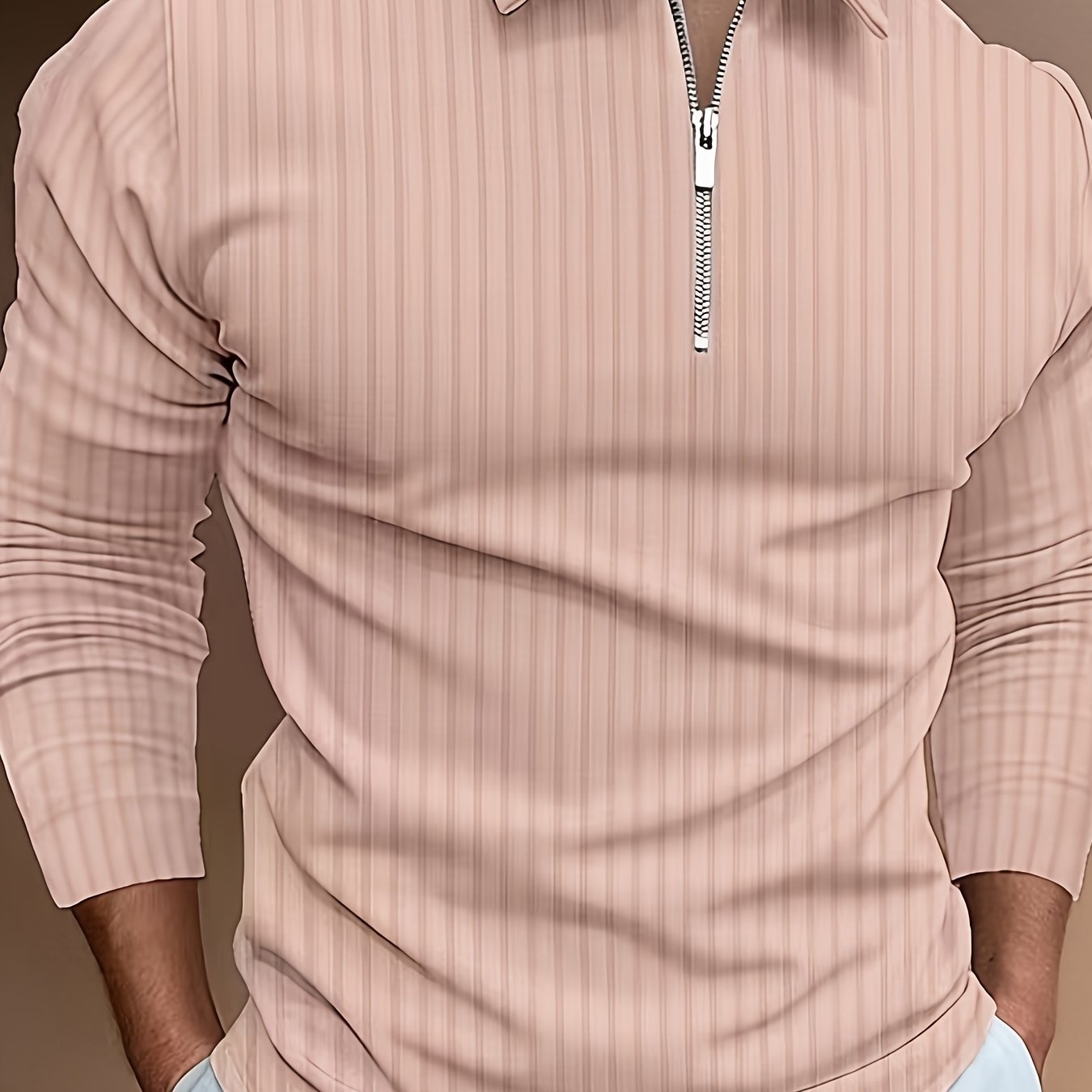 Polo Shirt für Herren - Gerippt & Langarm für den Winter