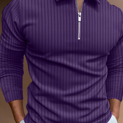 Polo Shirt für Herren - Gerippt & Langarm für den Winter