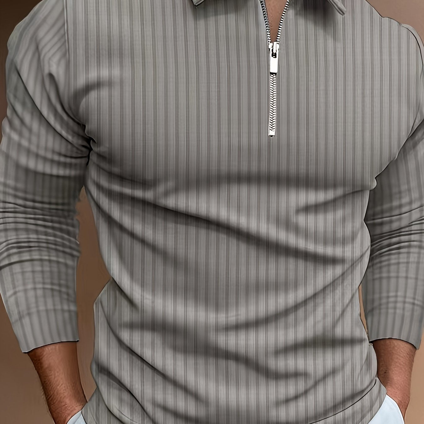 Polo Shirt für Herren - Gerippt & Langarm für den Winter