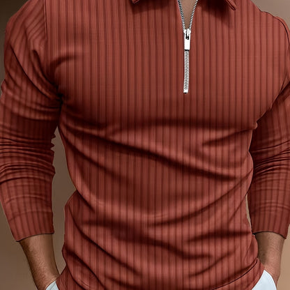 Polo Shirt für Herren - Gerippt & Langarm für den Winter