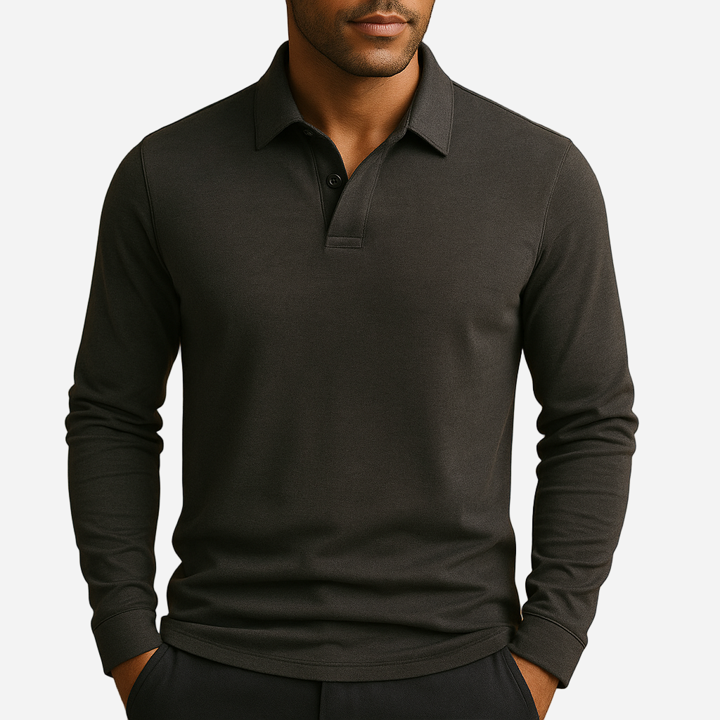Poloshirt für Herren - Langarm & Baumwolle für den Winter