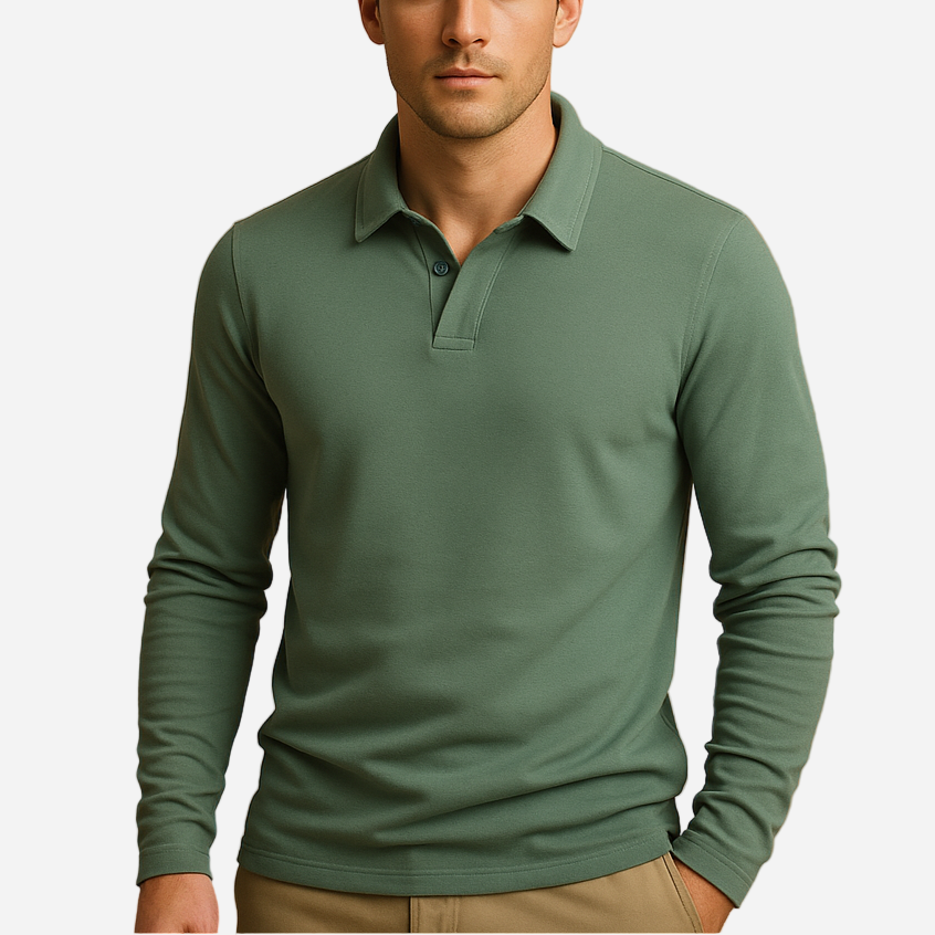 Poloshirt für Herren - Langarm & Baumwolle für den Winter