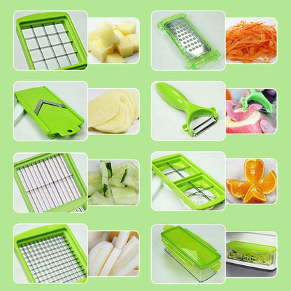 SliceSafe | Der Vielseitige 12-in-1 Gemüseschneider für Ihre Küche