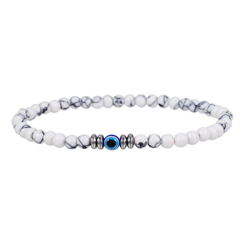 Thor's Hammer "Böses Auge" Herren-Armband aus 4 mm Naturstein | Schutz & Stil