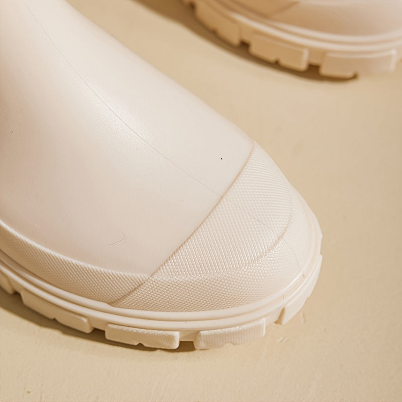 Modische Damen Regenstiefel für den Herbst – Halbhohe, wasserdichte Gummistiefel mit extra griffiger Sohle für optimalen Halt