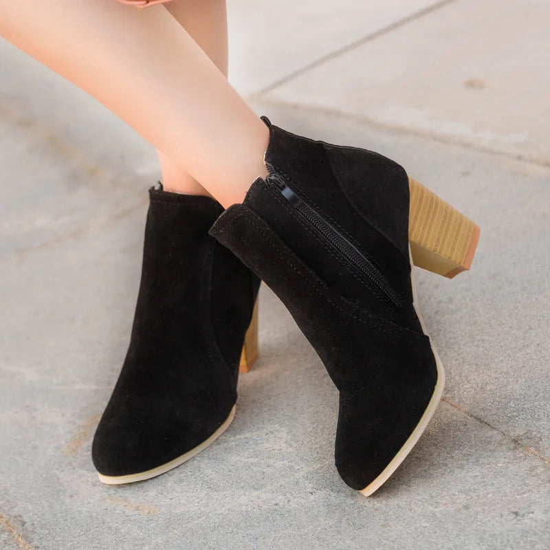 ECO stiefeletten | Luxuriöse Stiefeletten mit Chunky Heels und Reißverschluss für Damen
