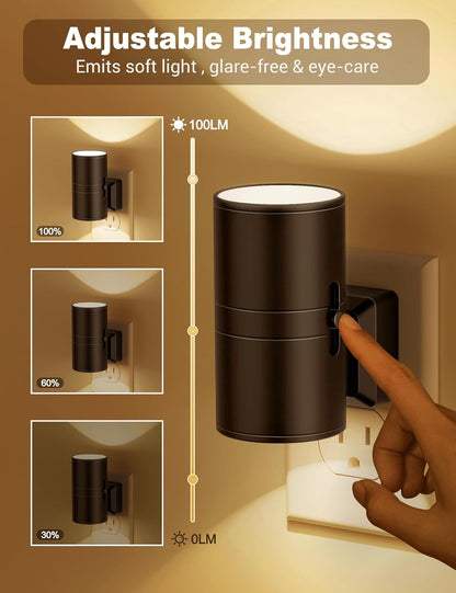NightNova | Dimmbares LED-Nachtlicht mit Dämmerungssensor – Einstellbare Helligkeit für Schlafzimmer & Flure