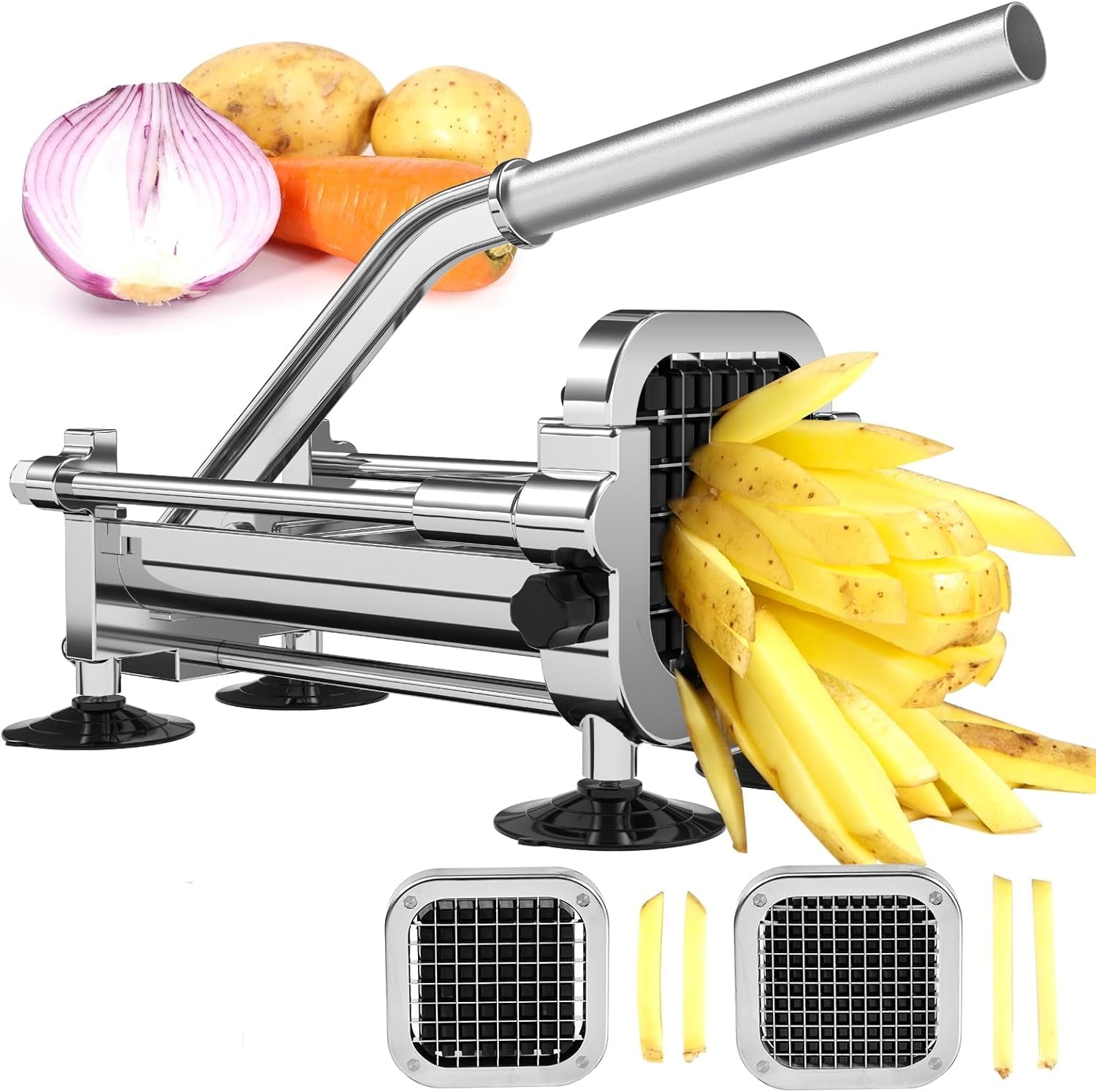 Hochwertiger Edelstahl Pommes Schneider & Gemüseschneider für die Küche – Perfekte Herbstgerichte leicht gemacht