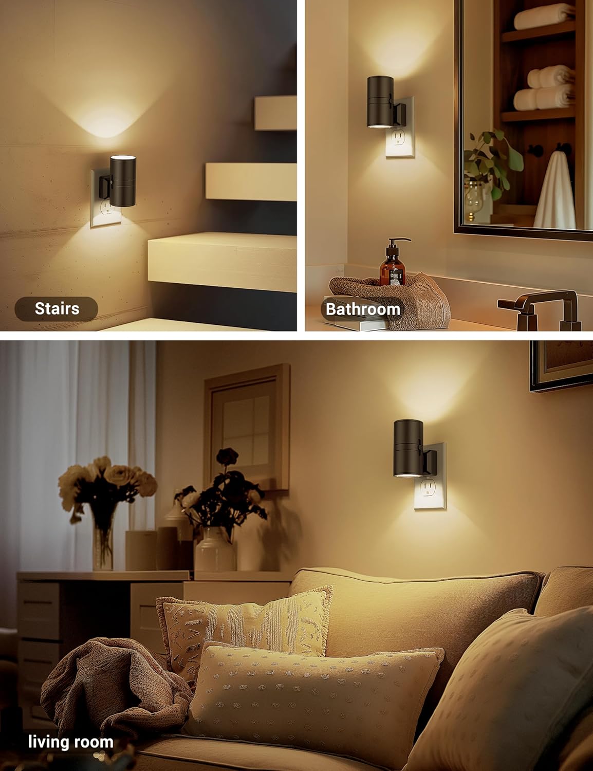 NightNova | Dimmbares LED-Nachtlicht mit Dämmerungssensor – Einstellbare Helligkeit für Schlafzimmer & Flure
