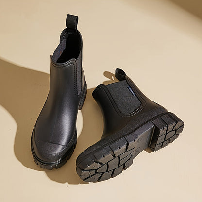 Modische Damen Regenstiefel für den Herbst – Halbhohe, wasserdichte Gummistiefel mit extra griffiger Sohle für optimalen Halt
