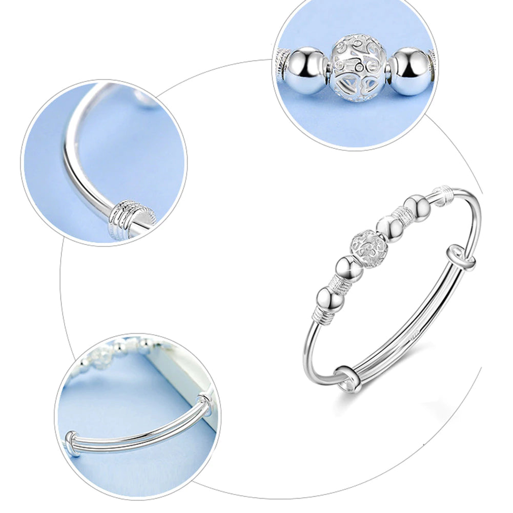 Elegantes Armband mit Glücksperlen aus 925er Sterling-Silber – Verstellbar und Hypoallergen
