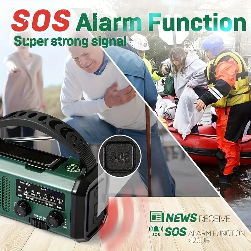 EcoPower Notfallradio: Robuste All-in-One-Lösung mit Solar, Kurbel, Taschenlampe & Powerbank