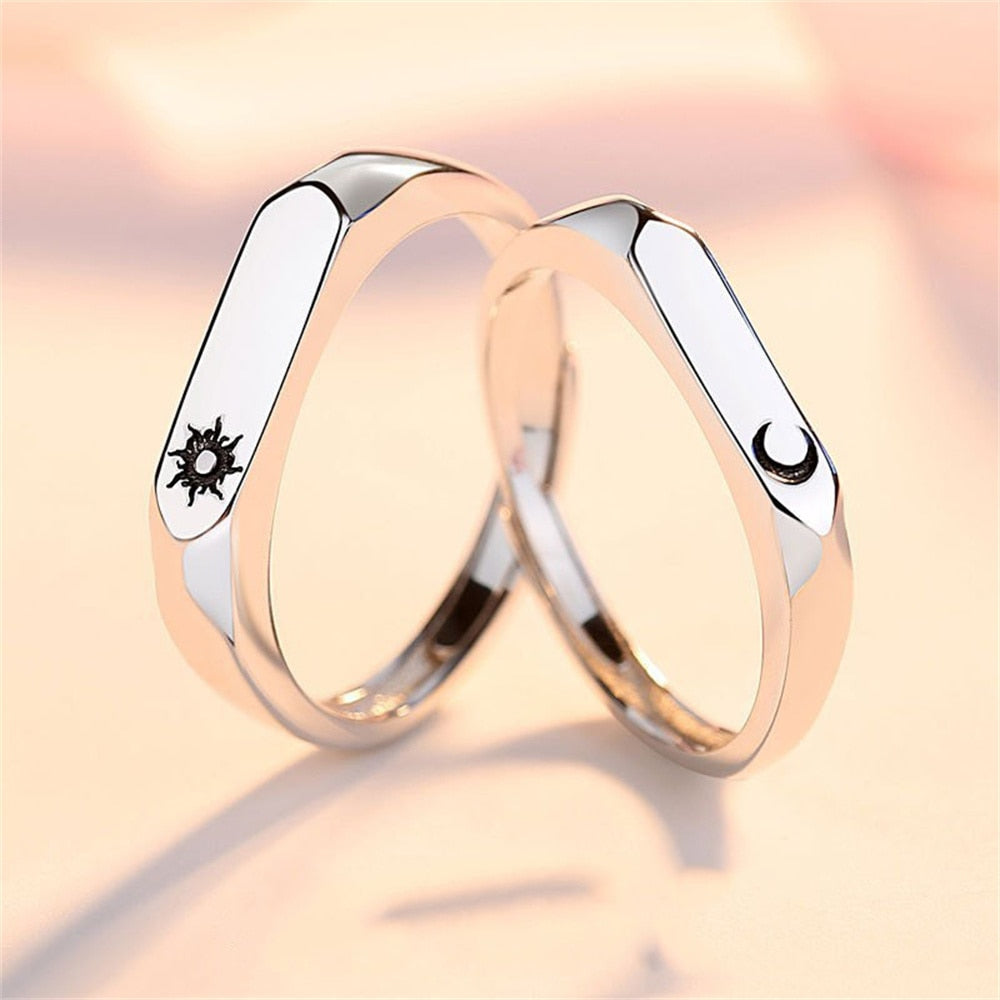 Paar Ewige Liebe Herz Ringe Set - Romantisches Sterling Silber Schmuck-Set für Sie und Ihn