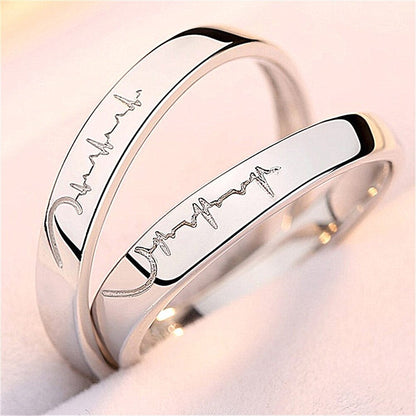 Paar Ewige Liebe Herz Ringe Set - Romantisches Sterling Silber Schmuck-Set für Sie und Ihn