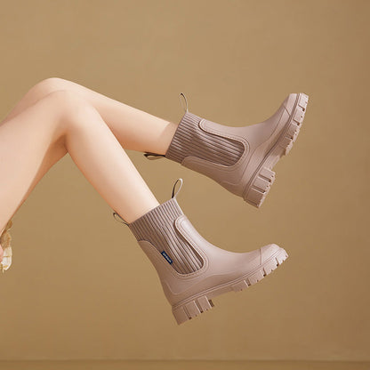 Warme, wasserdichte Damen-Regenstiefel für den Herbst – Stylisch und bequem für jedes Wetter