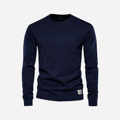 Baumwollshirt für Herren - Langarm & Rundhals für den Winter