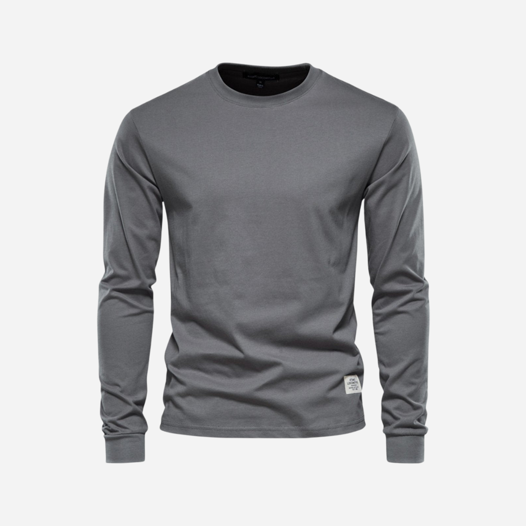 Baumwollshirt für Herren - Langarm & Rundhals für den Winter