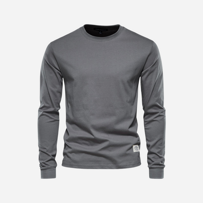 Baumwollshirt für Herren - Langarm & Rundhals für den Winter
