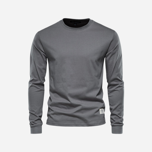 Baumwollshirt für Herren - Langarm & Rundhals für den Winter