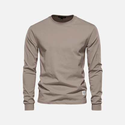 Baumwollshirt für Herren - Langarm & Rundhals für den Winter
