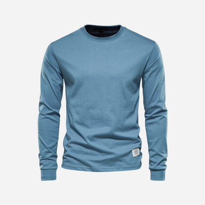 Baumwollshirt für Herren - Langarm & Rundhals für den Winter