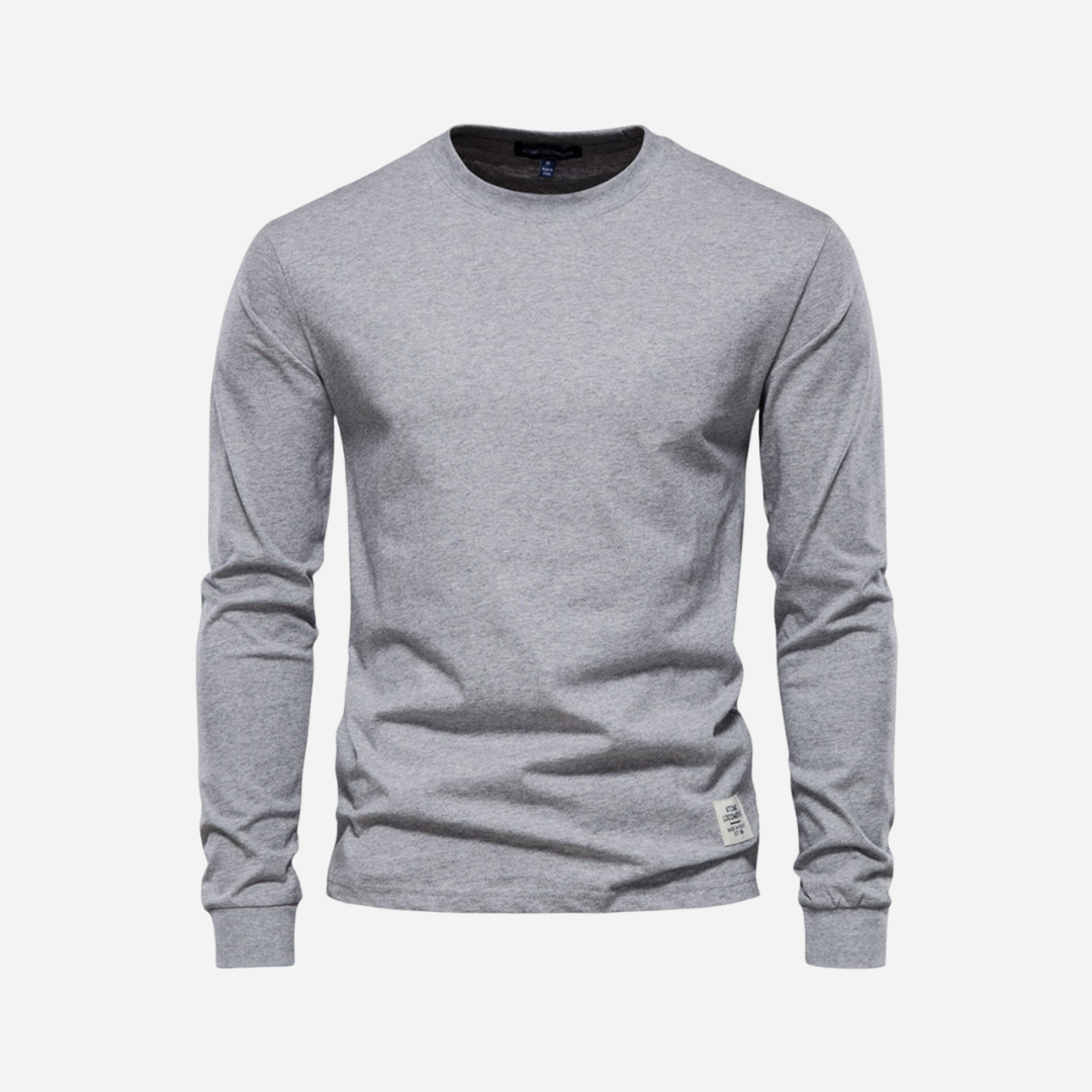 Baumwollshirt für Herren - Langarm & Rundhals für den Winter