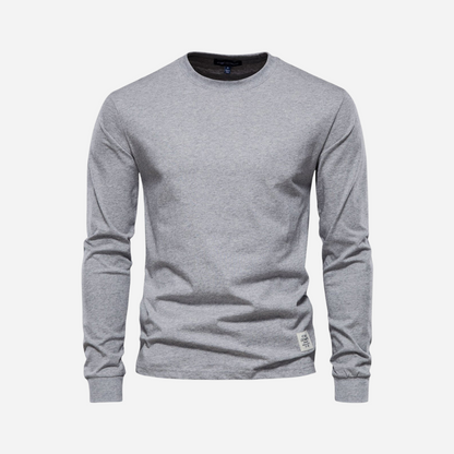 Baumwollshirt für Herren - Langarm & Rundhals für den Winter