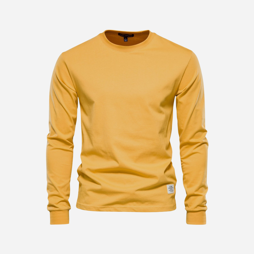 Baumwollshirt für Herren - Langarm & Rundhals für den Winter
