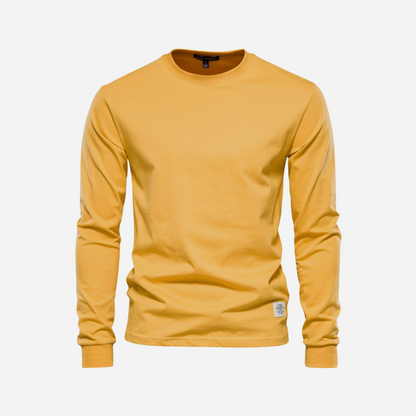 Baumwollshirt für Herren - Langarm & Rundhals für den Winter