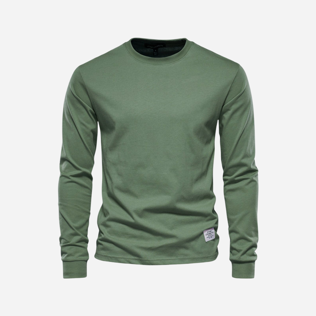 Baumwollshirt für Herren - Langarm & Rundhals für den Winter